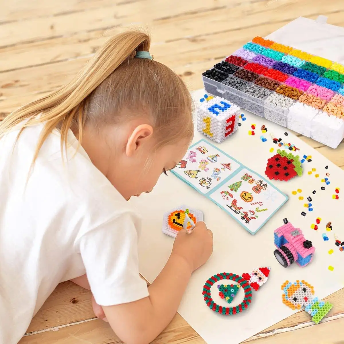 Fuse Bead Set For Kids 5mm 24 Colors Iron Hama Compatible Kit Kids Creative Handmade Craft Toy Gift Perler Beads Sets