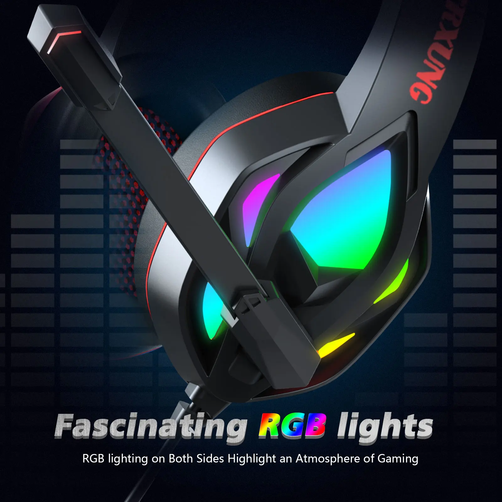 Hot sale wholesale  H100 ANC gaming headphones casque Overhead Foldable Stereo Sound Headband Wired RGB Gaming Headset