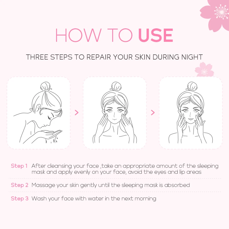 Fenyi Japan Cherry Blossom Sleeping Brighten dull skin sakura sleeping night cream sleepingmask 3g*20Pcs
