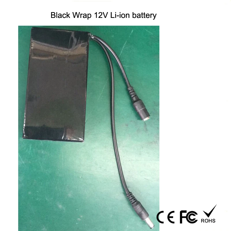 Black wrap rechargeable li-ion battery pack 12V 4800mah for led light,CCTV Camera/Lan router