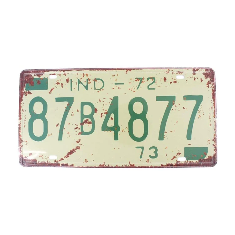Заказной дизайн печатный тисненый металлический алюминиевый IND номерной знак Олово