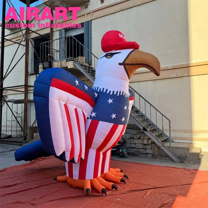Promotion Giant inflatable eagle, animal model inflatable eagle with hat