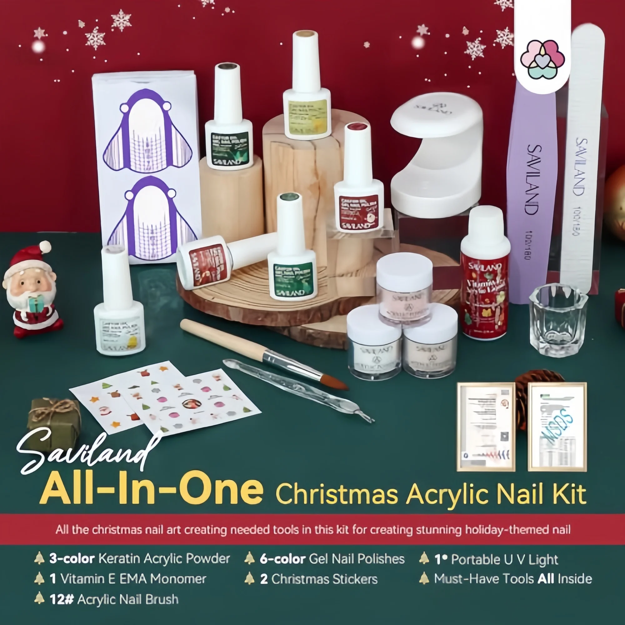 Best Sellers Complete Acrylic Nail Kit New Year Christmas Theme All-in-one Solution for Both Novices and Professionals