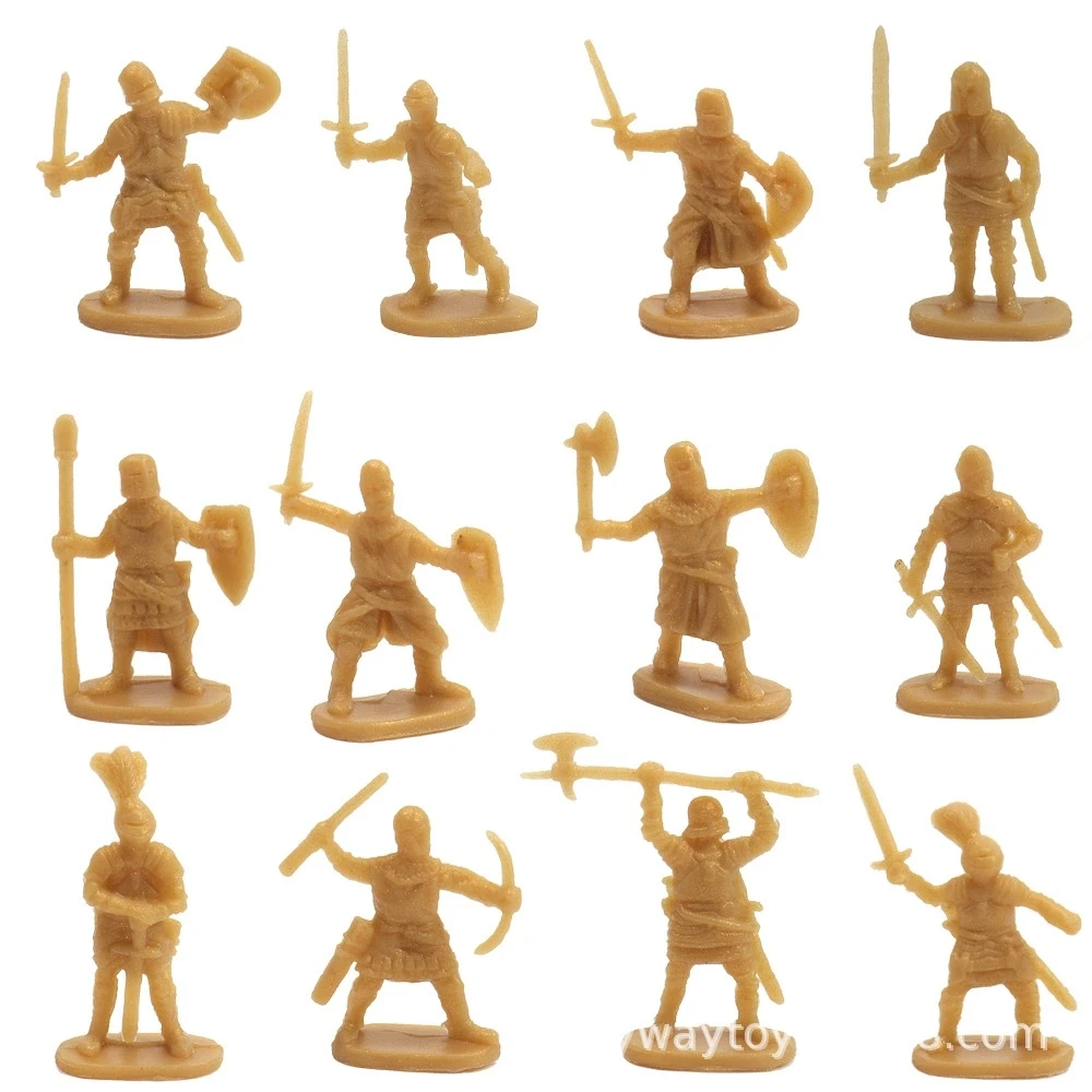 3 cm PE 200pcs two colors Miniature Army Military Toy Figures Wholesale Ancient Roman Soldier Action Figure Set for play kids 5+