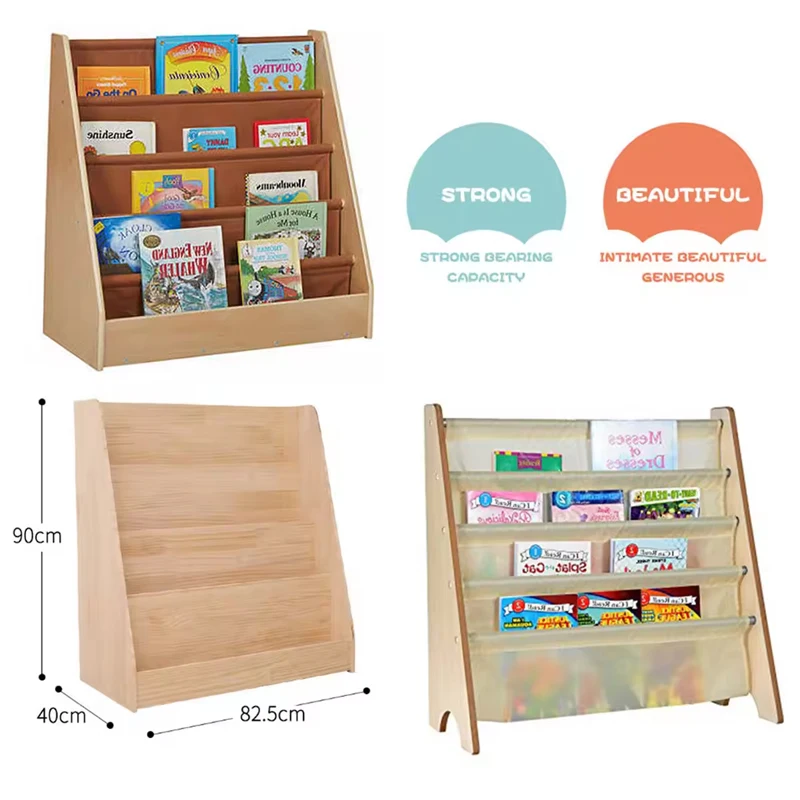 Winning Montessori Bookshelf 4 Shelves Kids Single-Sided Bookshelf Birch Plywood Wooden Library Bookcase Kids Book Magazine Rack