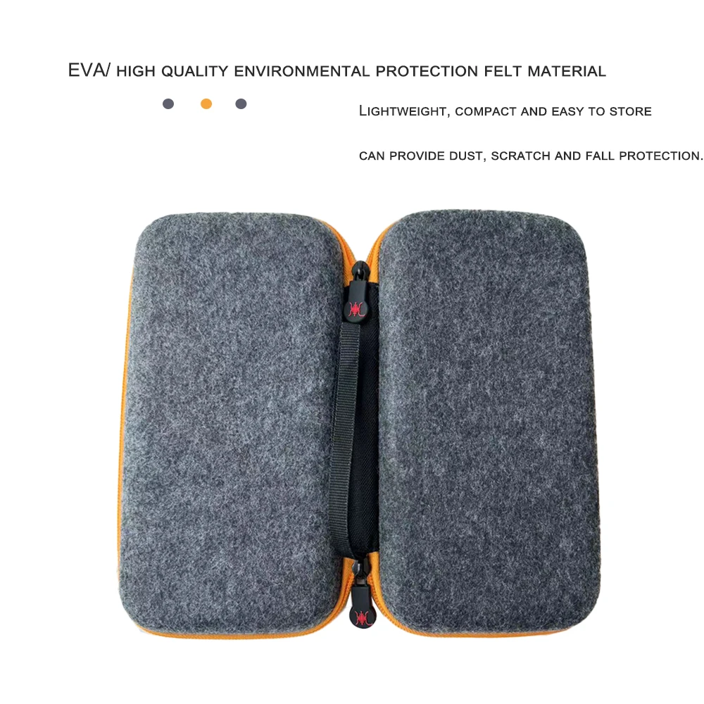 Customized felt pencil case/stationery box orange hard zipper box for school boys and girls