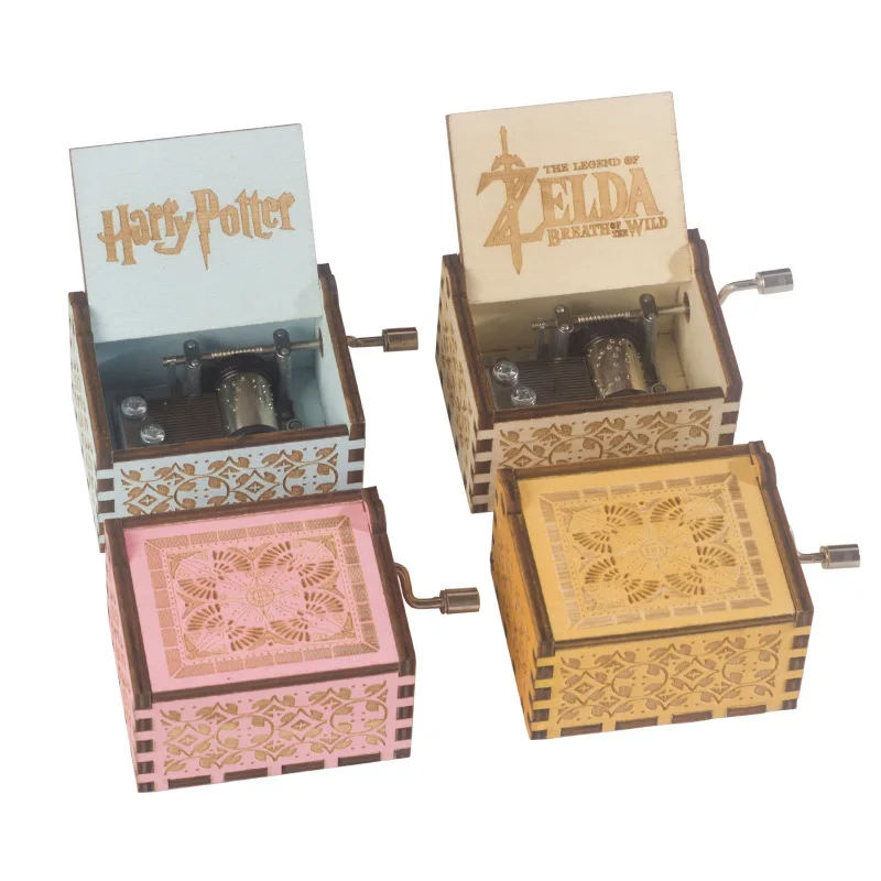 2021 New Arrival Custom Mini Hand Crank Laser Engraved Hand Crank Wooden Music Box