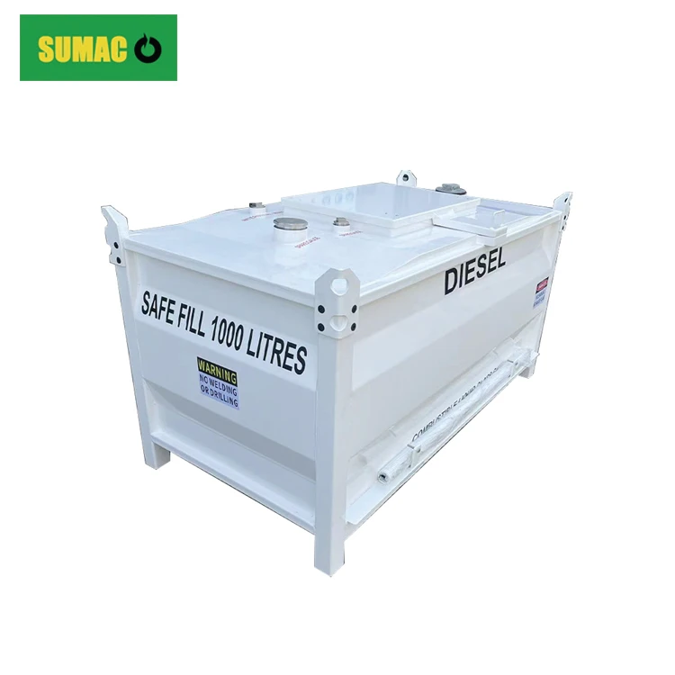 Sumac portable 1500l 500 gal 2500l 4.5m3 steel bunded mobile double wall mobile diesel fuel transcube oil tank for generator