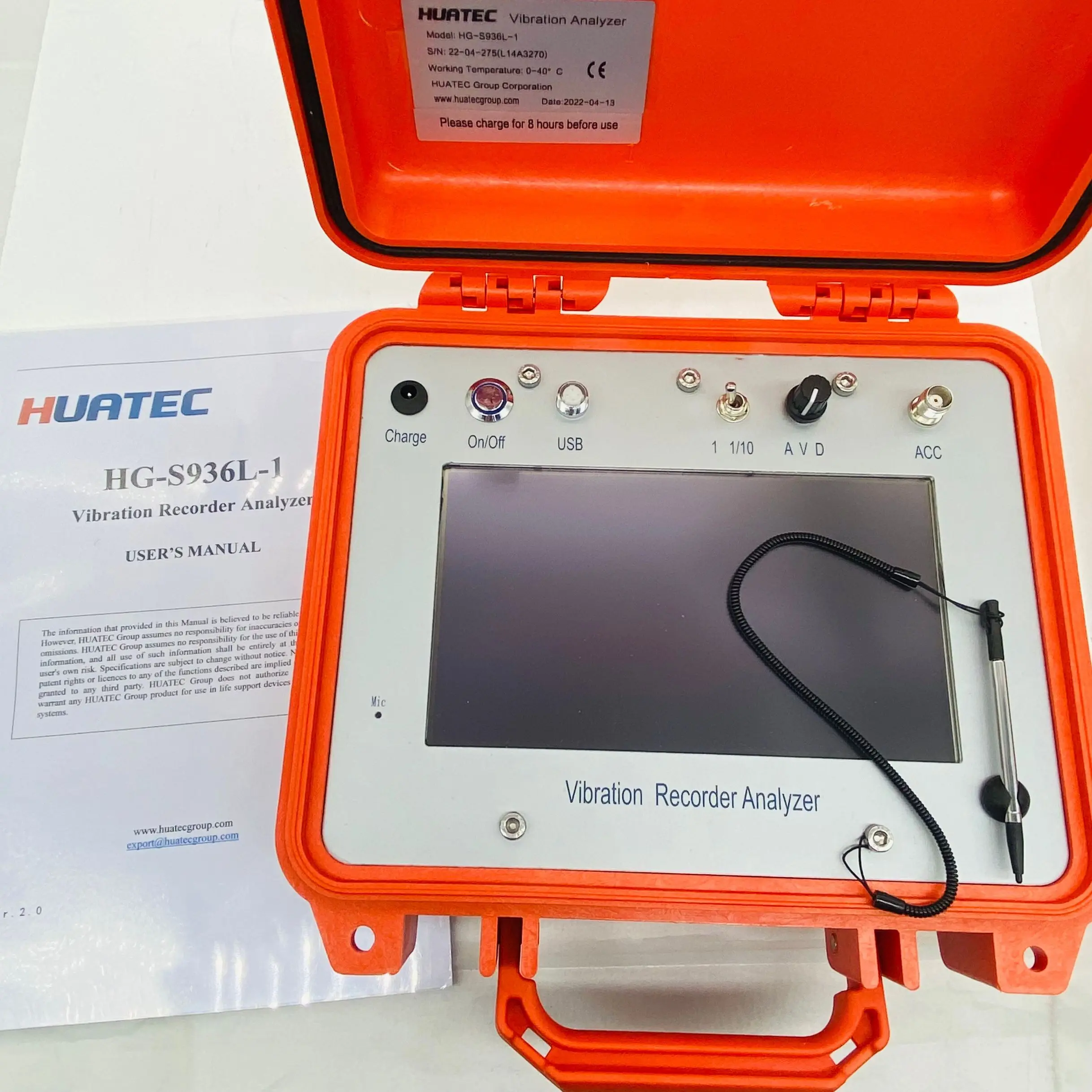 HUATEC High sensitivity Accelerometer Ground/Structure Bridge Spectrum Vibration Analyzer HGS-936L