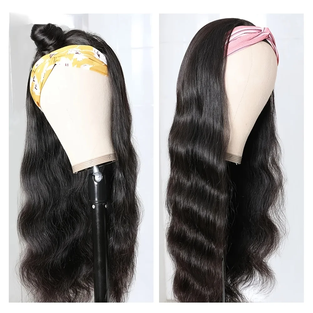 Cheap Body Wave Headband Wig Human Hair Glueless Full Machine Made Body Wave Wig Natural Look Hair Fashion Wig Daily Wear