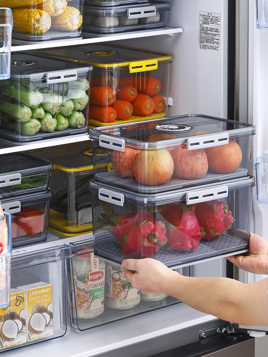Kitchen Pet Food Fruits And Vegetable Storage Bin Freezer Ref Fridge Storage Container Boxes With Lids