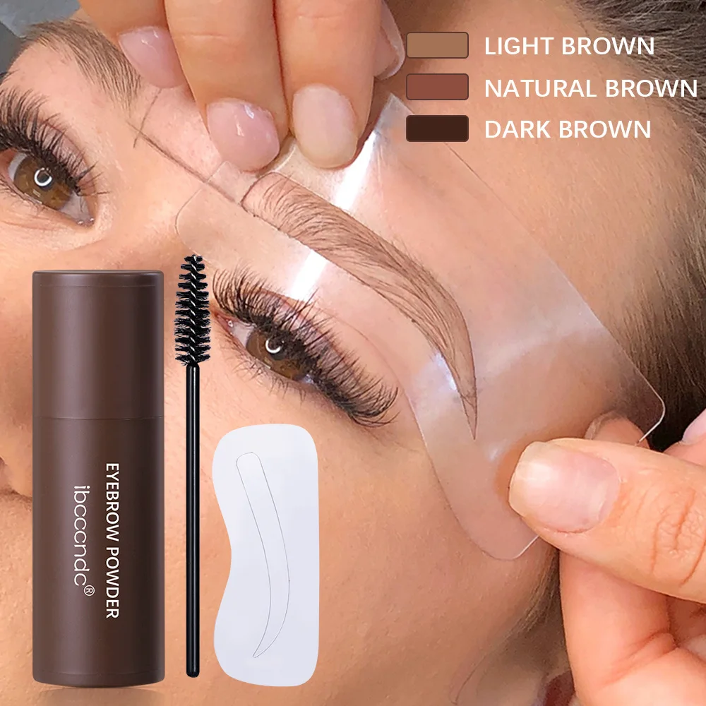 Stamp Eyebrow Powder Set FINE POWDER NATURAL COLORING EASY TO USE Lazy Eyebrow Powder Stick Hairline Contouring