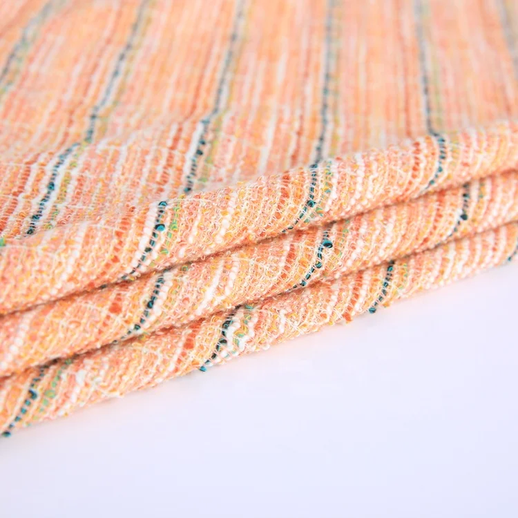 TC полиэстер хлопок Металлик Материал пряжа краситель люрекс полосатый вязаный жаккард роскошный бренд ткань для весенней женской одежды