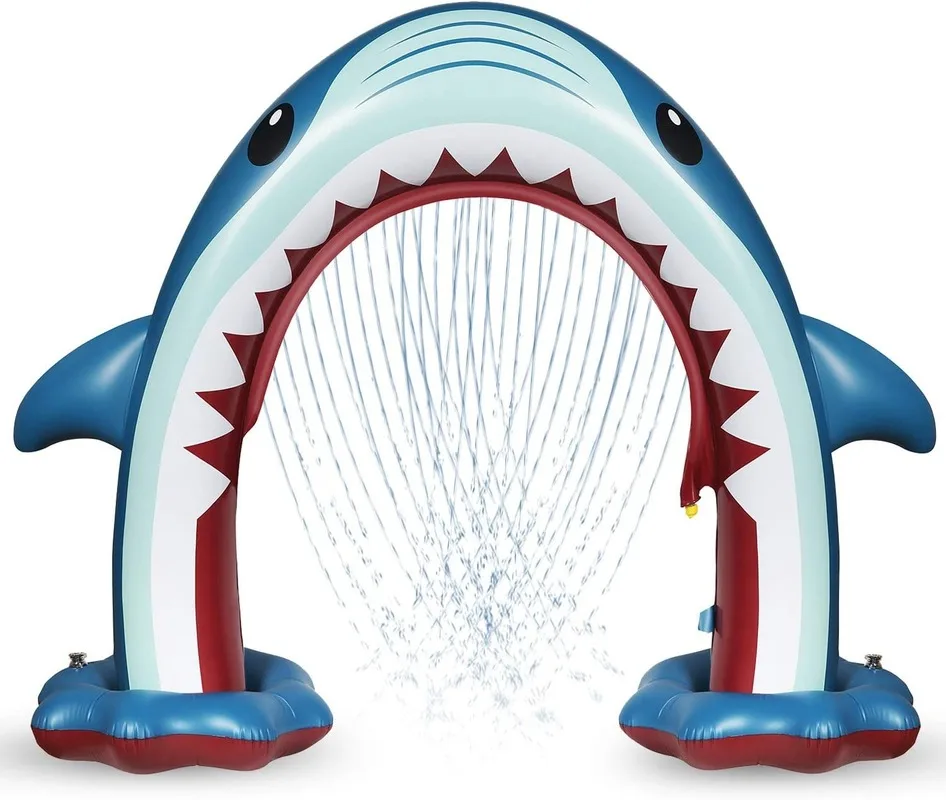 Shark Sprinkler for Kids Summer Inflatable Water Toys Outdoor Arch Sprinkler for Boys Girls