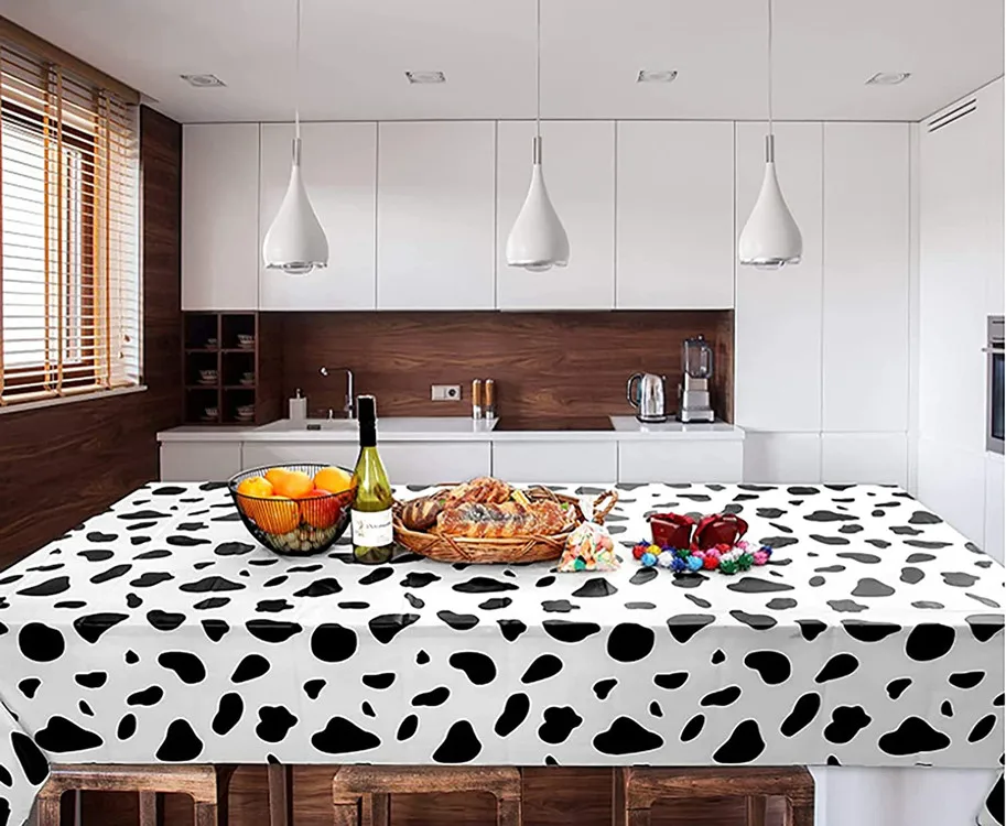 Cow Print Tablecloth 54 x 108 Inch Tablecloths for Farm Animal Themed Parties Picnic Table Covers