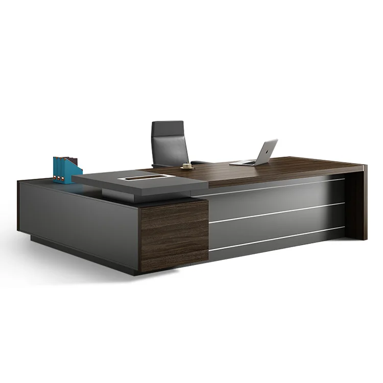 Foshan Factory Wholesale MDF Office Desk Simple Design Manager Desk L-Shaped Manager Table