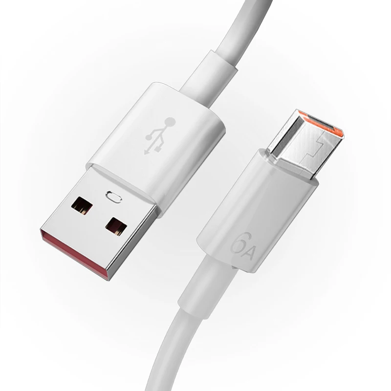 Factory Customized Tpe Micro Usb Date Cable 1M White 6A Fast Charging Micro Usb Charger Cable