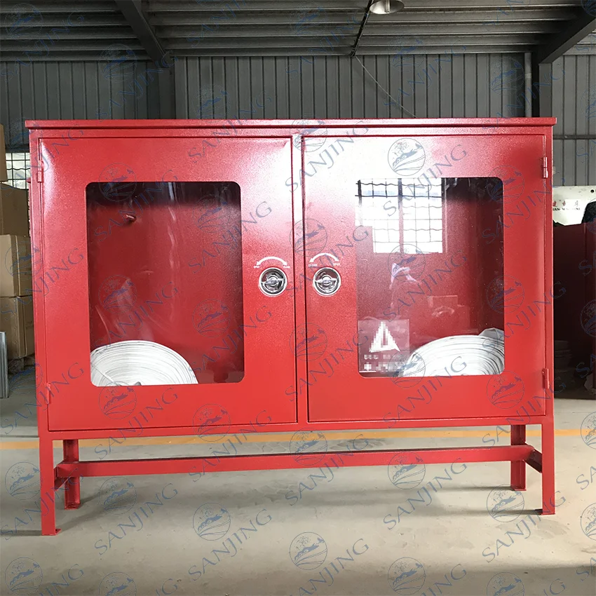 Durable Wall Recessed Fire Hose Cabinets Box Hose Fire With Nozzle