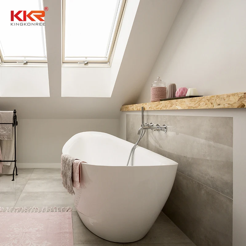 KKR Durable Solid Surface Bath Freestanding Bath Tub Artificial Stone Bathtub