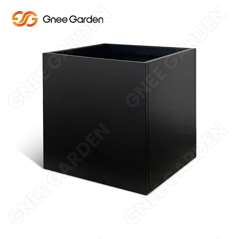Customized high quality steel square flowerpot Galvanized Sheet flower pot metal planter
