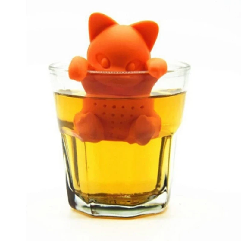 Wholesales cute animal Silicone tea infuser custom colors animals to separate tea dregs to make tea
