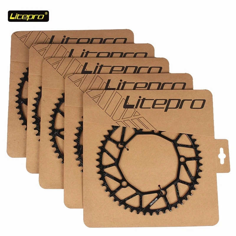 Litepro 130 BCD 9 10 11 Speed Hollow CNC Alloy Single Disc Chainwheel Road Folding Bike Chain Wheel 46-58T Chainring