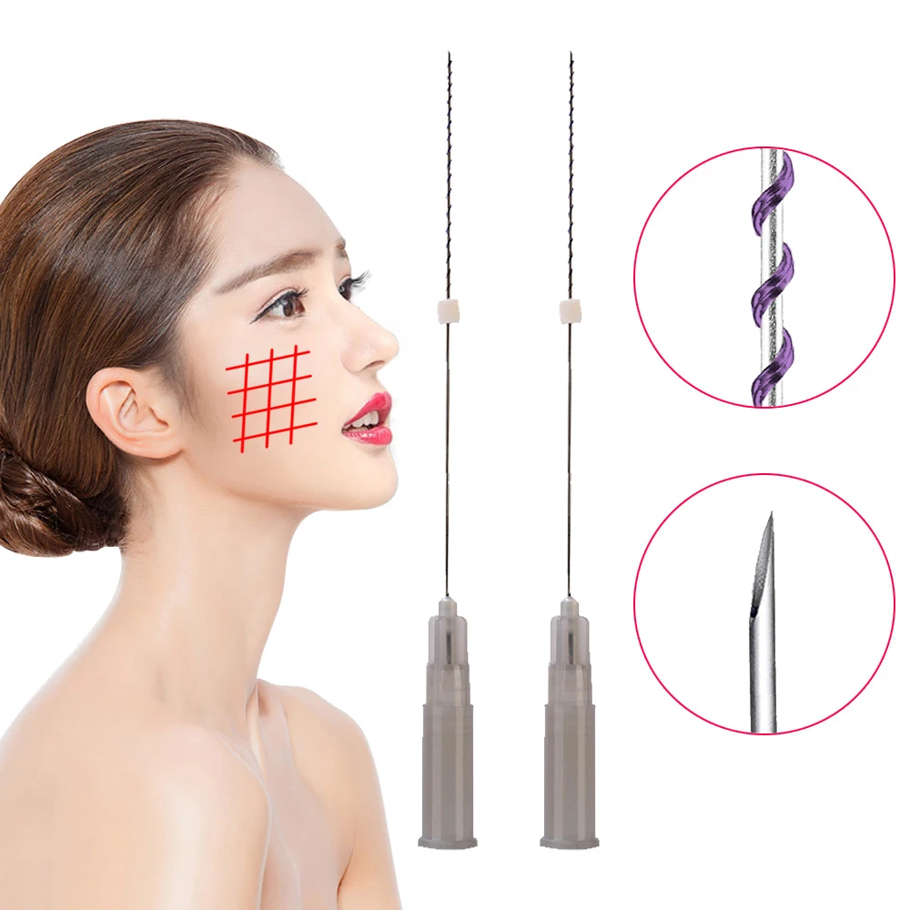 Pcl Fox Eyes Hilos Facial 26g 27g Sharp Neadle Korean Mesh Screw Cog Multi Pdo Lift Double Screw Threads Lift