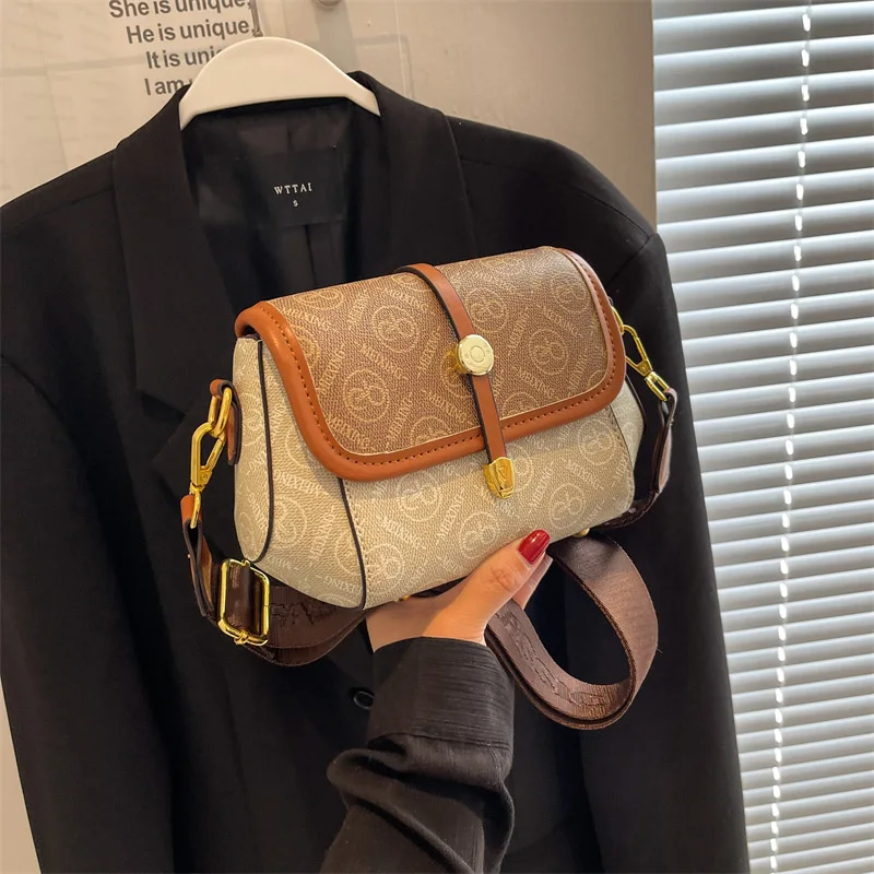 2023 summer wide strap luxury handbags ladies cross-body soft PU leather shoulder bags for women