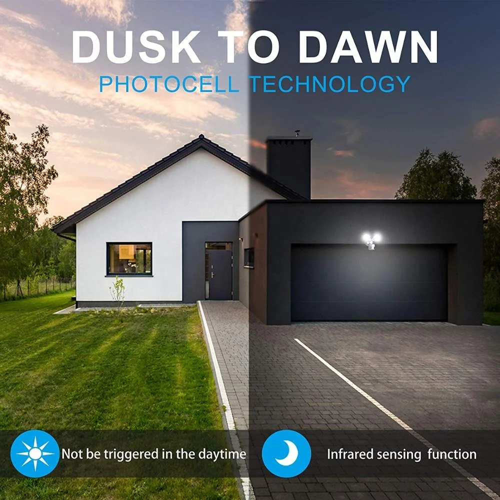 5000 K Дневной датчик движения-28 W прожектор 2-начальник Открытый водонепроницаемый LED безопасности-огни