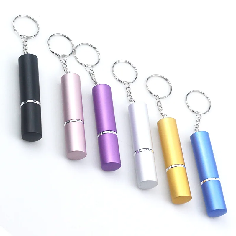 wholesale 10ML Refillable Perfume Spray Keychain perfume Bottle Key chains Portable Outdoor Travel keyring mini Perfume Keychain