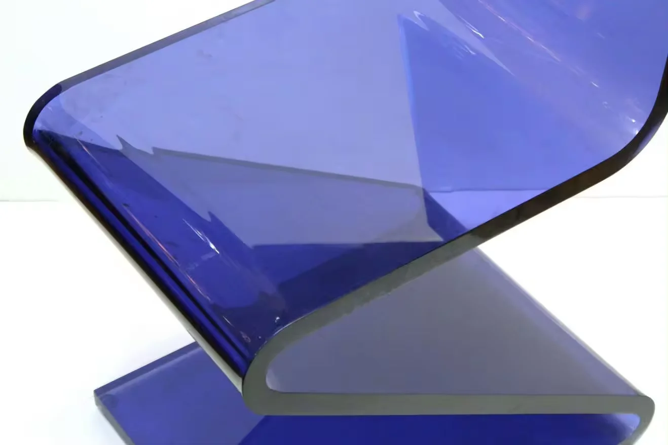 Plexiglass Dinning Table Chair Modern Cantilever Z Chairs in Blue Lucite Acrylic Z Style Chair