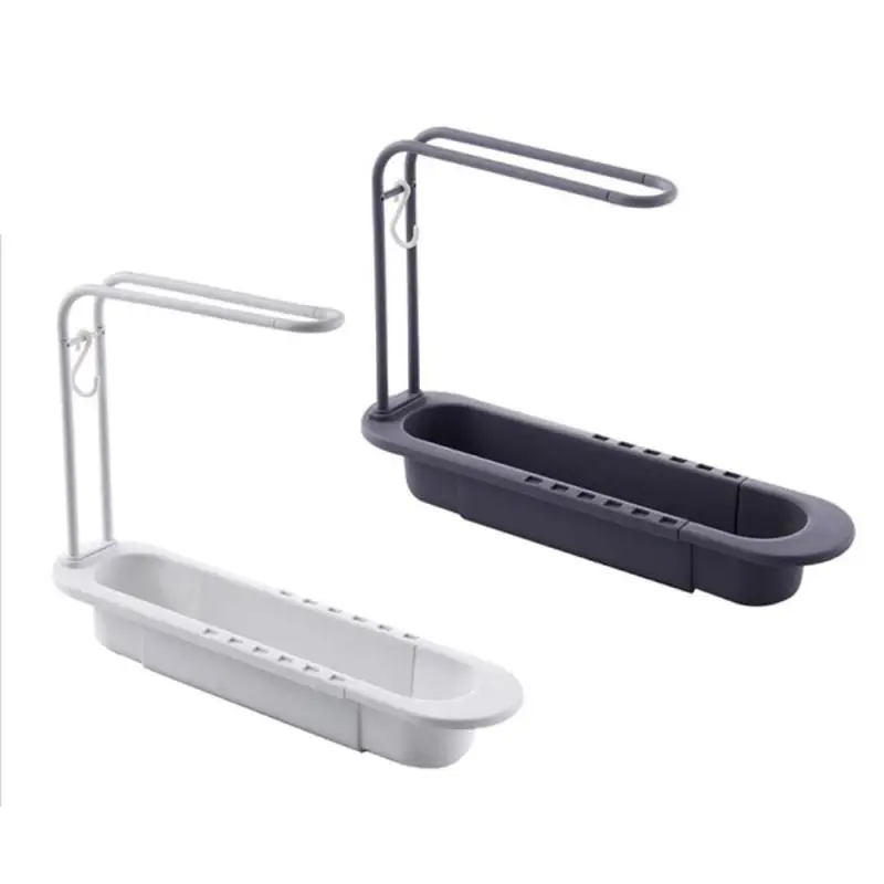 Gadgets Accessories Telescopic Sink Shelf Drainer Rack Kitchen Organizer Soap Sponge Holder Towel Rack Storage Organizer Basket