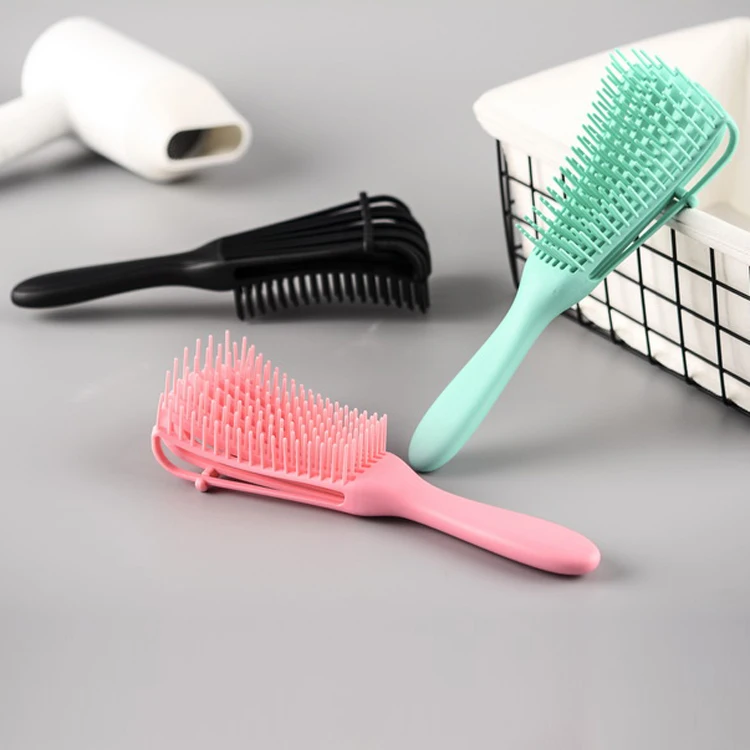 LUXE anti knot wholesale hair stylish brush plastic spare ribs comb wet hair brush customized hairdressing brush to smooth hair
