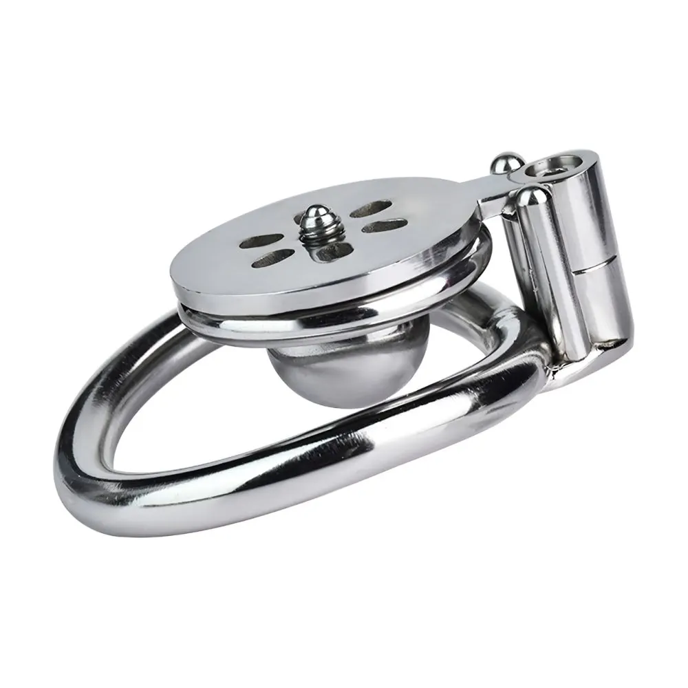 FRRK Solid Ball Negative Chastity Device,Micro Inverted Chastity Cage with Metal Ball,flat chastity cage,sissy chastity belt