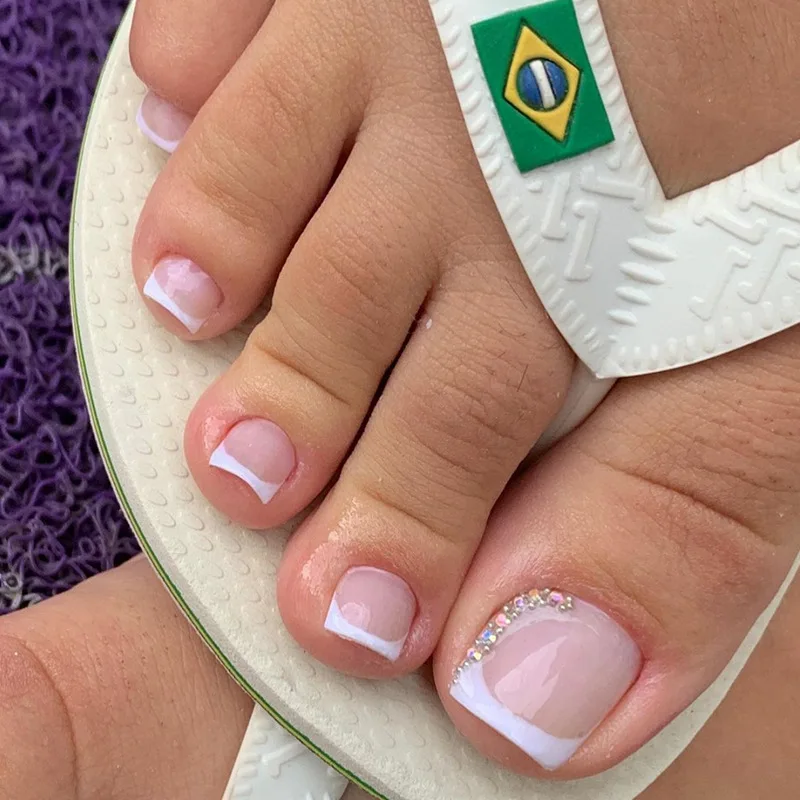 Wholesale Black Sparkly Moon Star Full Cover False Nails  Accessories Women Girls Short Press On Toenails with Rhinestones.jpg