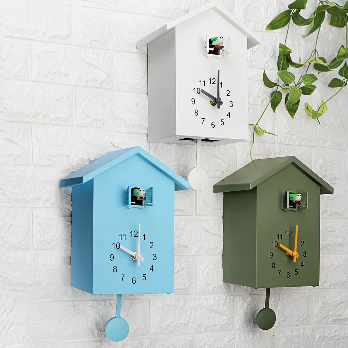 Modern Bird Cuckoo Quartz Wall Clock Home Living Room Horologe Clocks Timer Office Home Decoration Gifts Hanging Watch 20x25cm