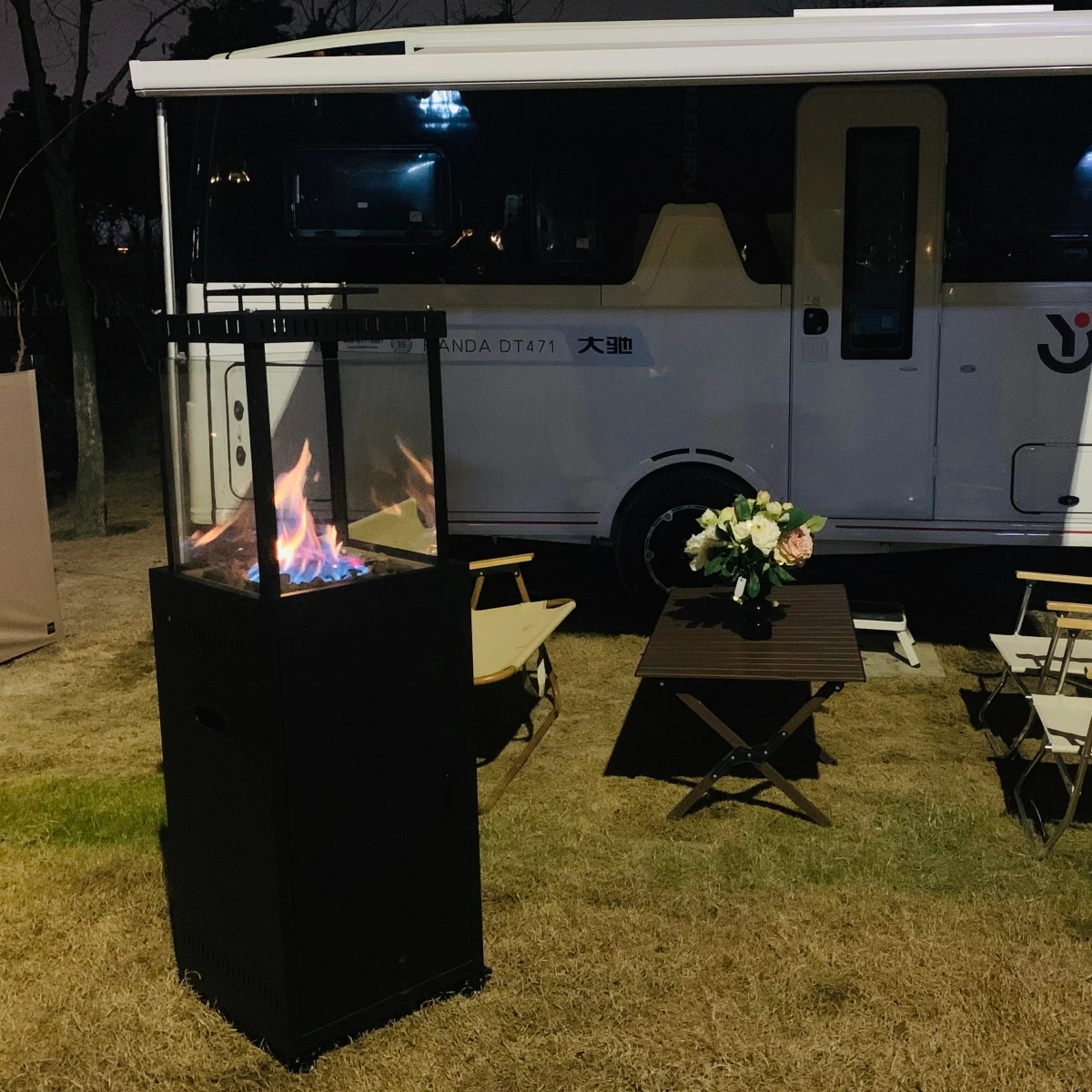 Портативный пропановый газовый камин с реальным пламенем