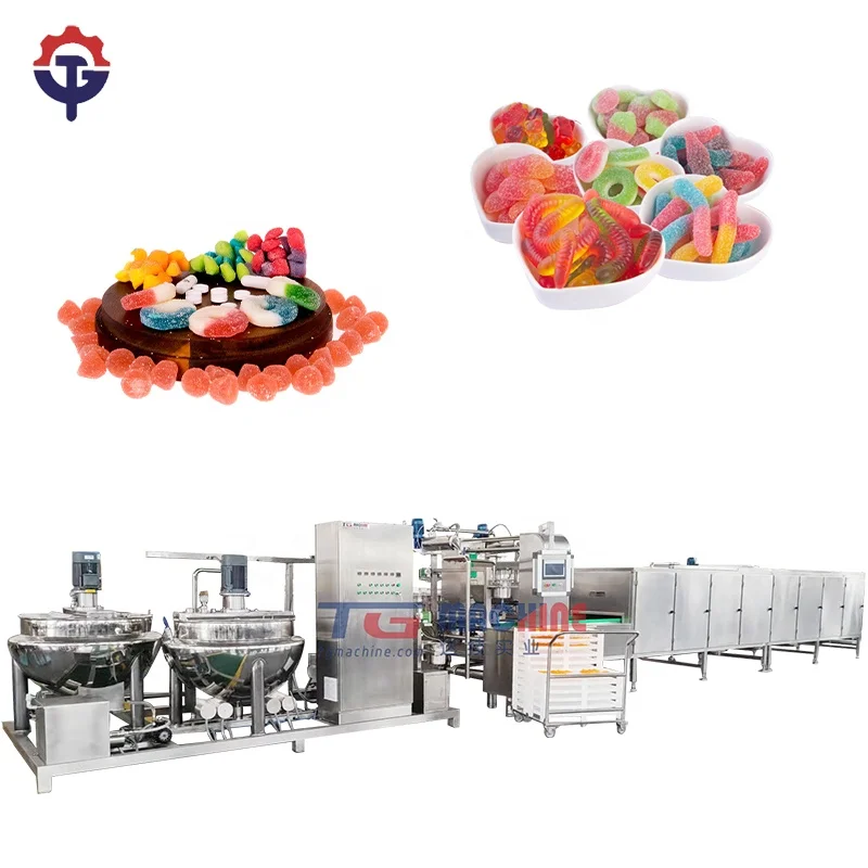 European hot sale automatic vitamin pectin bear candy production line jelly filling candy processing equipment