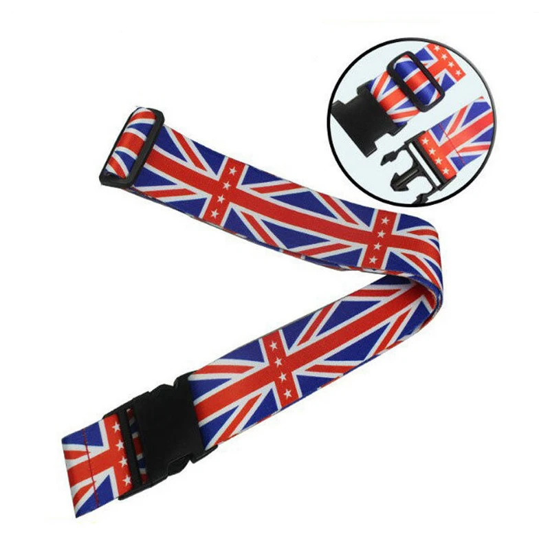 Adjustable Customize Heat Transfer Printing Polyester Luggage Belt, Customized National Flag Luggage Strap