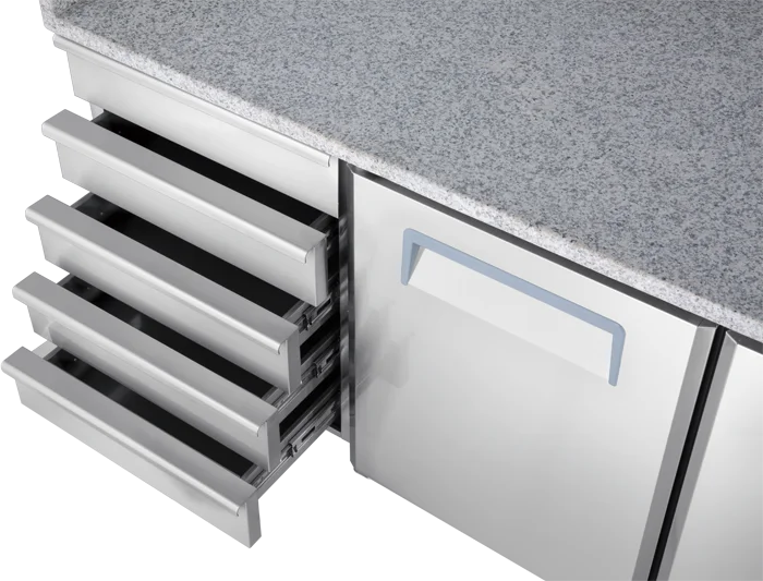 Focus on Refrigerator Undercounter Refrigeration Shelf Dividers Kitchen Glass Door Display Chiller