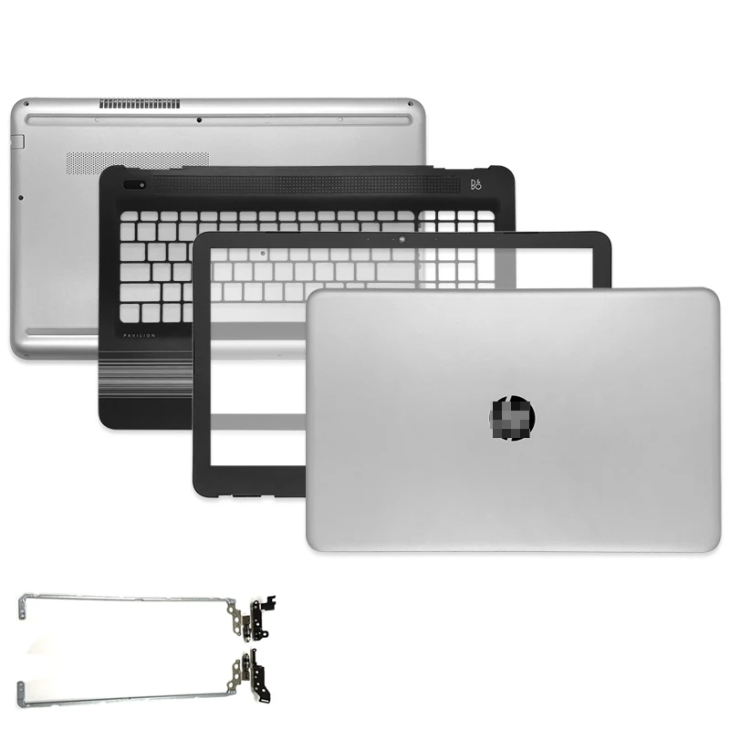 Абсолютно Новый ноутбук ЖК задняя крышка передняя панель ЖК петли и Упор для рук чехол для задней части корпуса для струйного принтера HP Pavilion 15-AU TPN-Q172 Q175 серебро