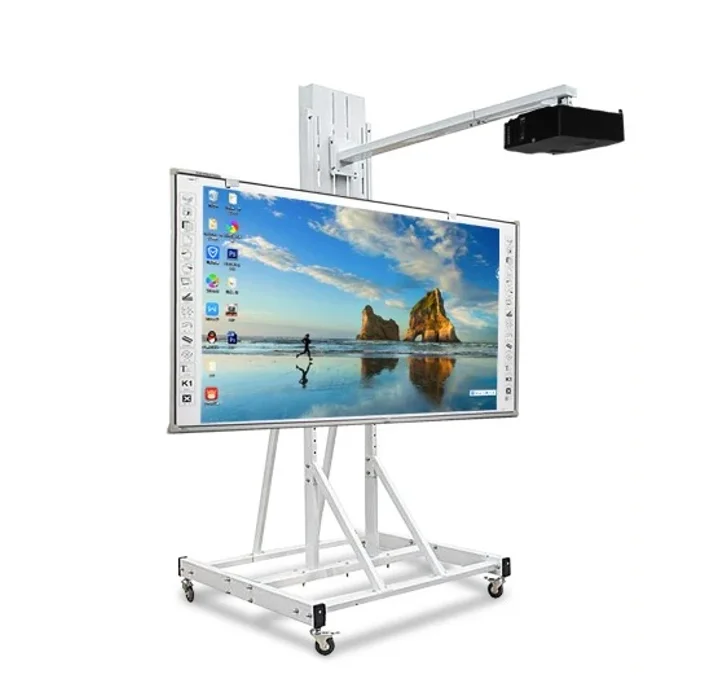 106 Inch Infrared Finger Touch Screen No Light Return Smart Digital Edition Interactive Whiteboard with Projector