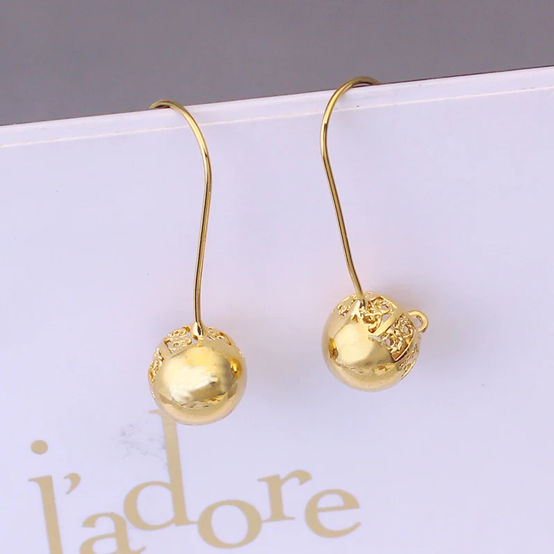 JH Popular 18k Gold Plated Simple New Design Piercing Ear Studs Earring Charm Jewelry For Women