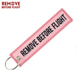 Fashion Fairy Jewelry Keychain for Cars Motorcycles Embroidery Key Chain Pink Key Fob REMOVE BEFORE FLIGHT Pink Keychain Tags
