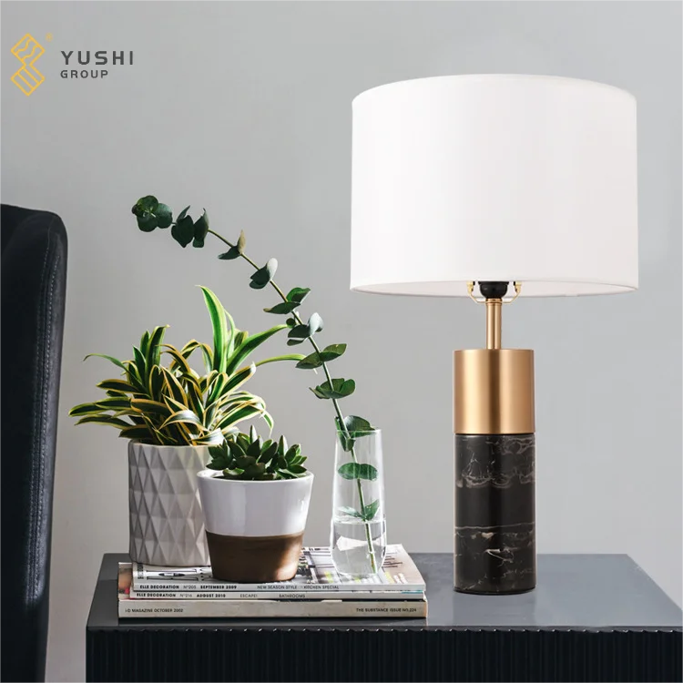 Yushi Group Nordic Marble Desk Lamp Modern Retro Bedroom Post-Modern Decoration Personalized Creative Small Table Lamp Light