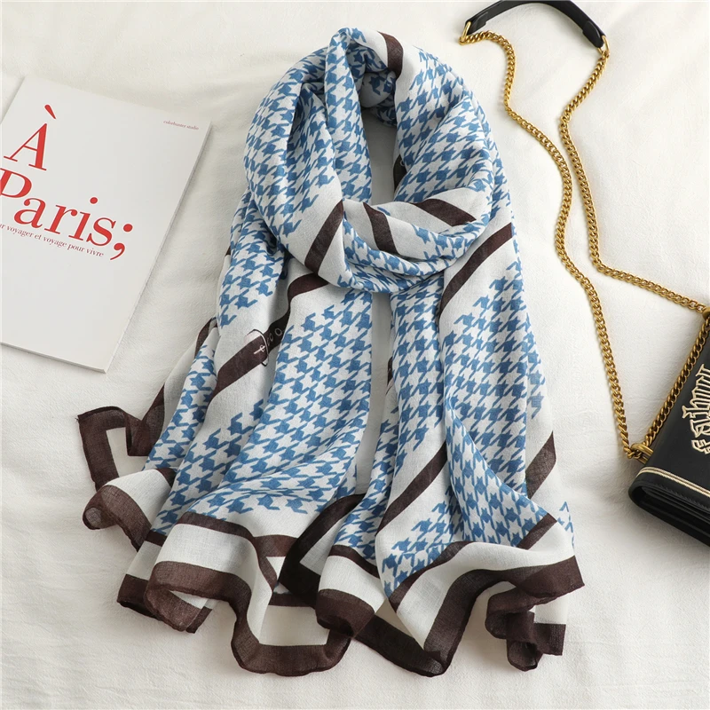 Wholesale 2022 New 90x180CM Luxury Brand Cotton And Linen Cotton Scarf Muslim Female Scarves Shawls Blanket Tarot Plaid Pareo