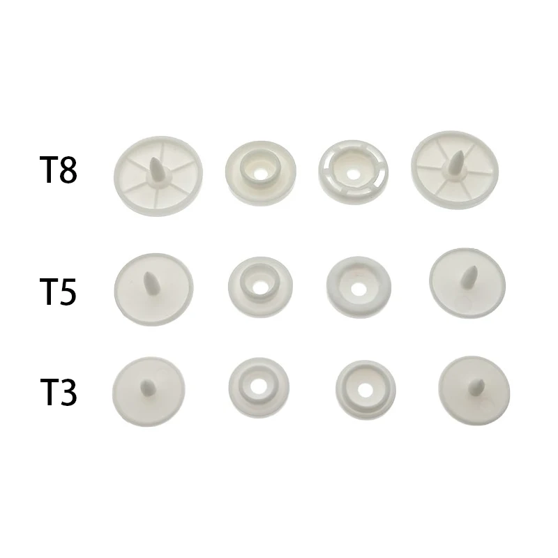 Colorful 9mm 15mm T3 T5 T8 Four Parts Plastic Snaps Press Button Clothes Snap Buttons Plastic