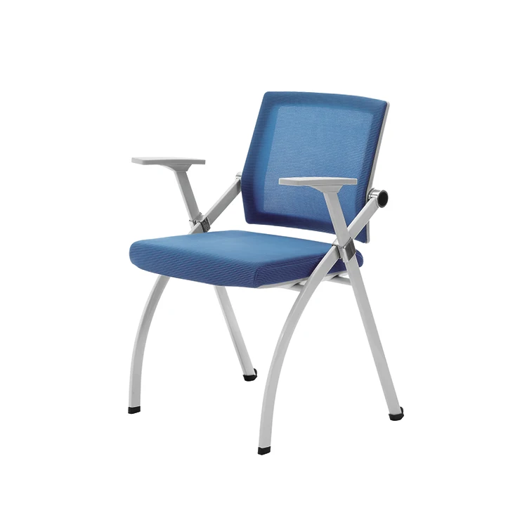 Inserted Dupont Elastic Band Modern Plastic Chair With Ventilated Mesh Back