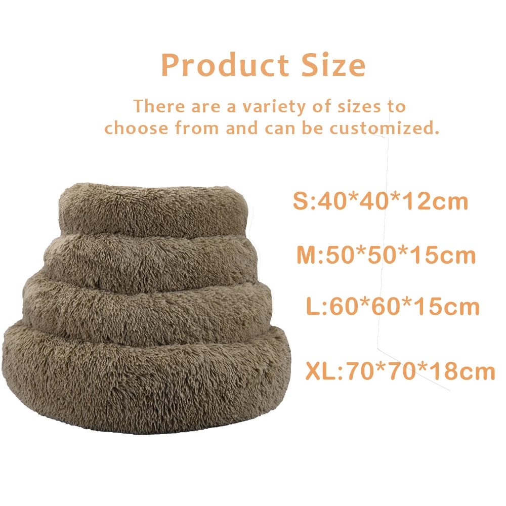 Comfortable Sleeping Round Comfortable New Style Pet Dog Cat Bed Round Plush Warm Original Calming Donut Cat And Dog Bed