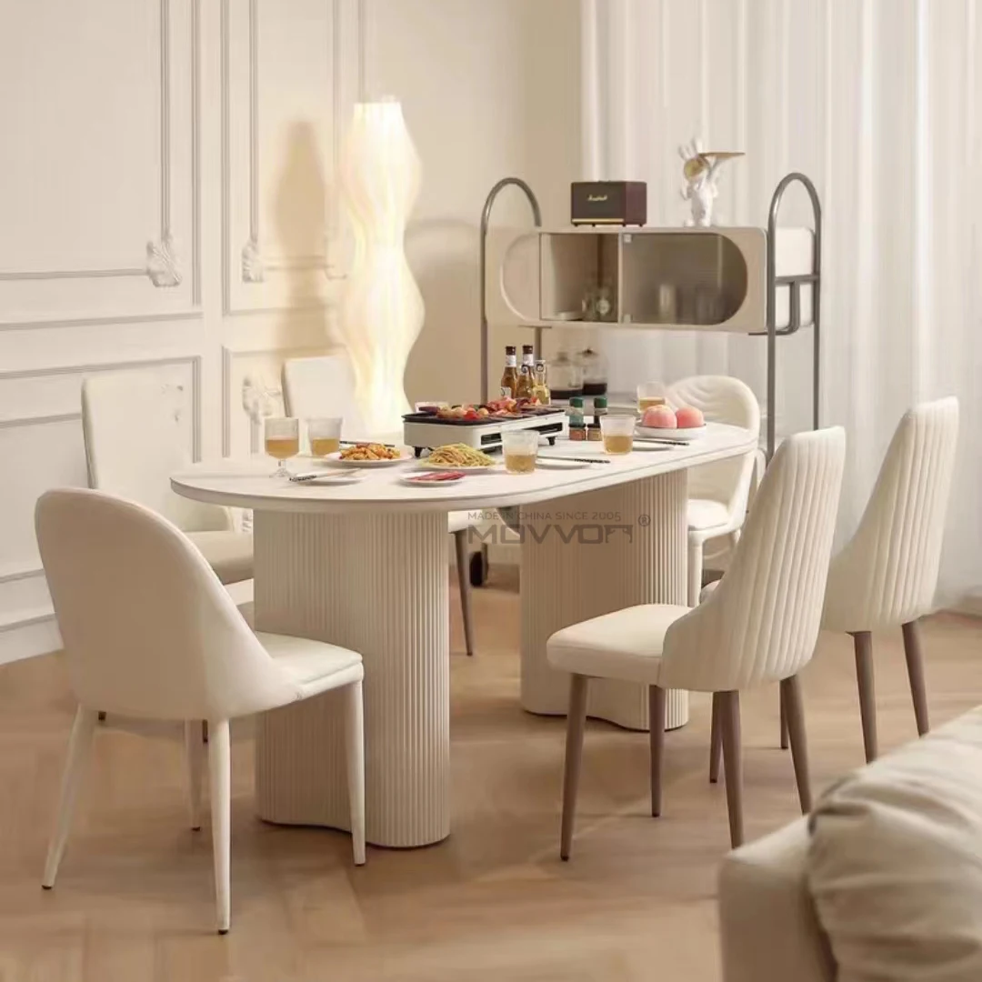 Modern Style Dining Table Sets Removable Stone Ceramic Iron Material Dining Furniture for Home Office Versatile Use